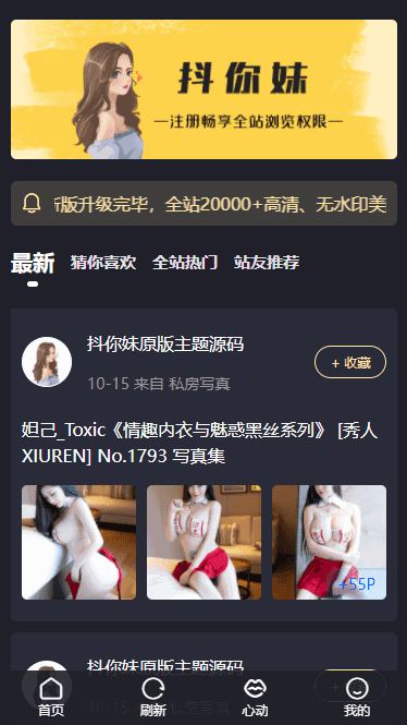 最新抖你妹原版主题源码仿抖音模式套图SEO源码_WordPress图片主题-各种盘口搭建,软件开发,维护,定制
