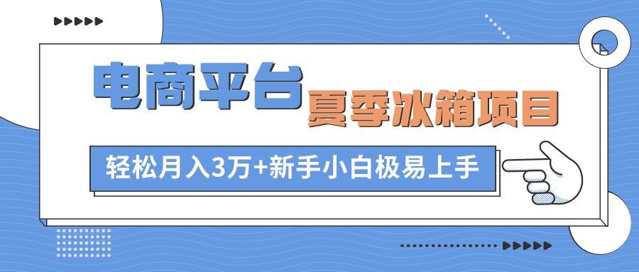 电商平台夏季冰箱项目，轻松月入3万+，新手小白极易上手-各种盘口搭建,软件开发,维护,定制