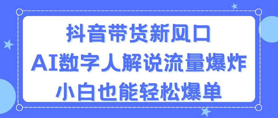 抖音带货新风口，AI数字人解说，流量爆炸，小白也能轻松爆单-各种盘口搭建,软件开发,维护,定制