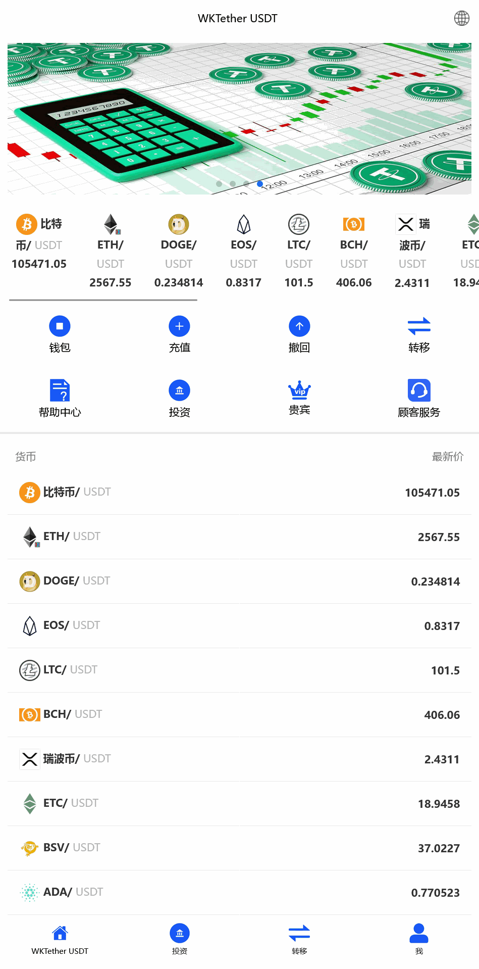 WKTether USDT多语言海外虚拟货币投资理财源码+搭建教程插图1