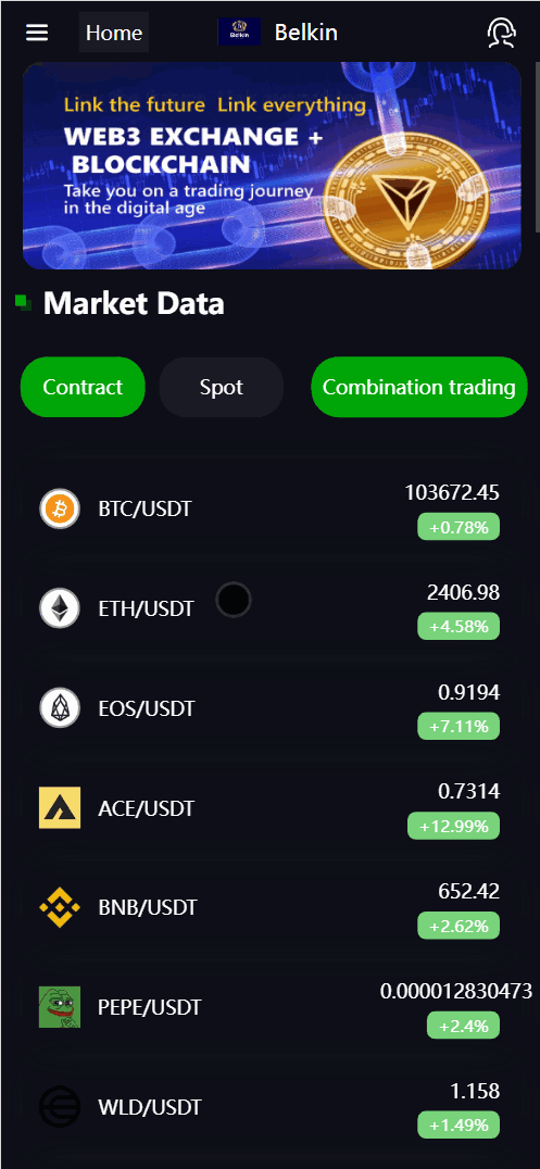 Belkin多语言交易所源码/永续合约+自发币+币币交易+秒合约+完整K线行情控制+交易对游戏+代理系统+搭建教程-各种盘口搭建,软件开发,维护,定制
