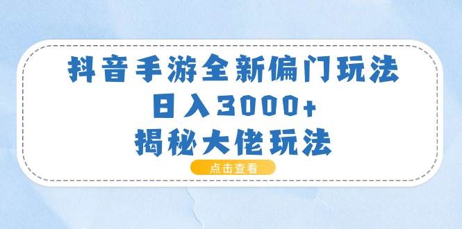 抖音手游全新偏门玩法，日入3000+，揭秘大佬玩法-各种盘口搭建,软件开发,维护,定制
