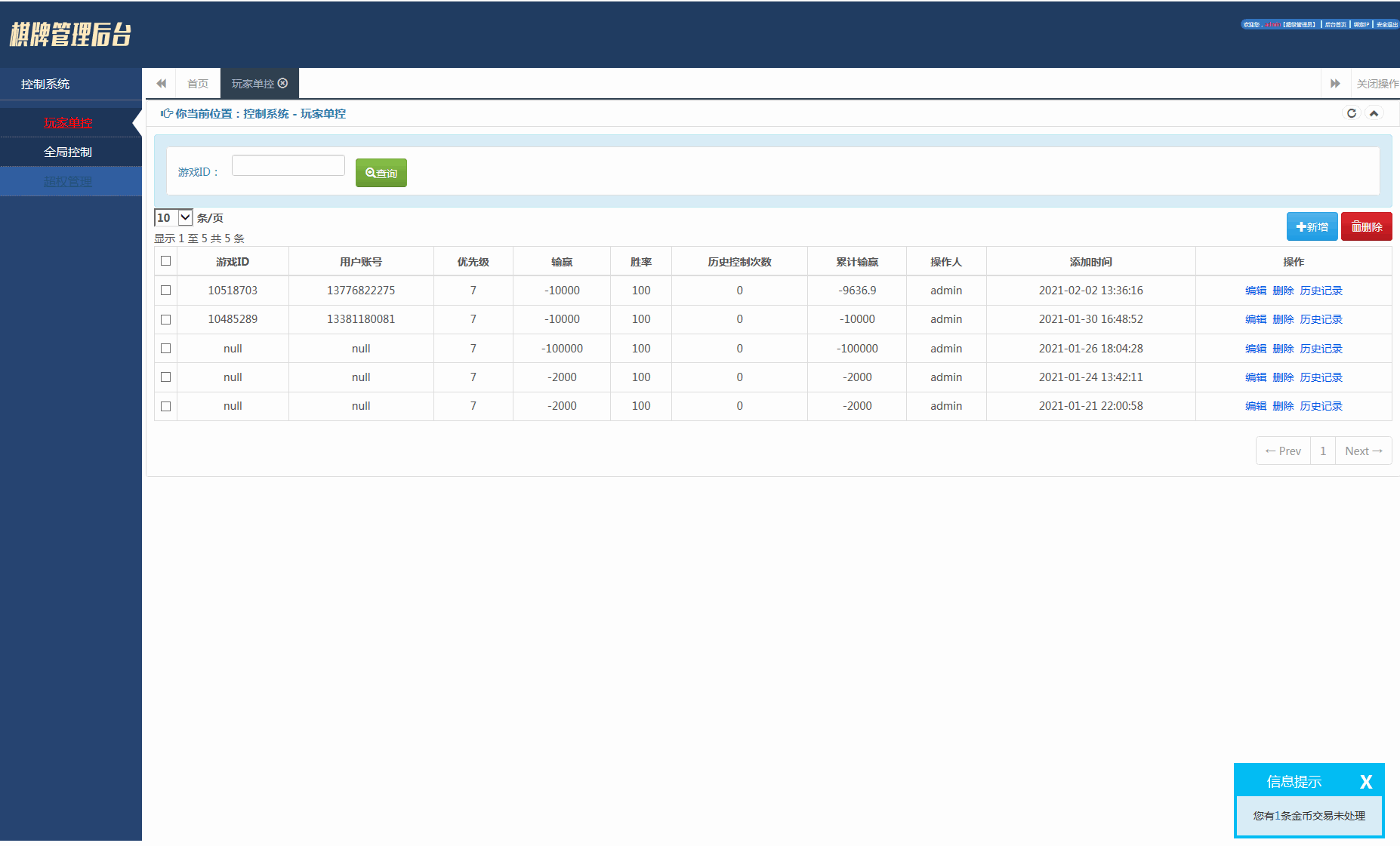 猫娱乐 钻石娱乐 新版本修复后台管理插图1