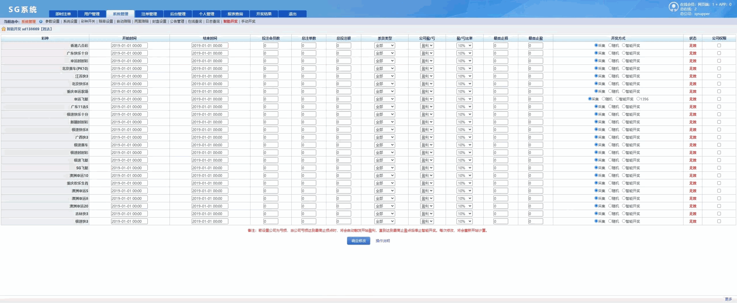 【NET版本SG138】多彩种带番摊+多平台管理+可独立分配+智能控杀插图25