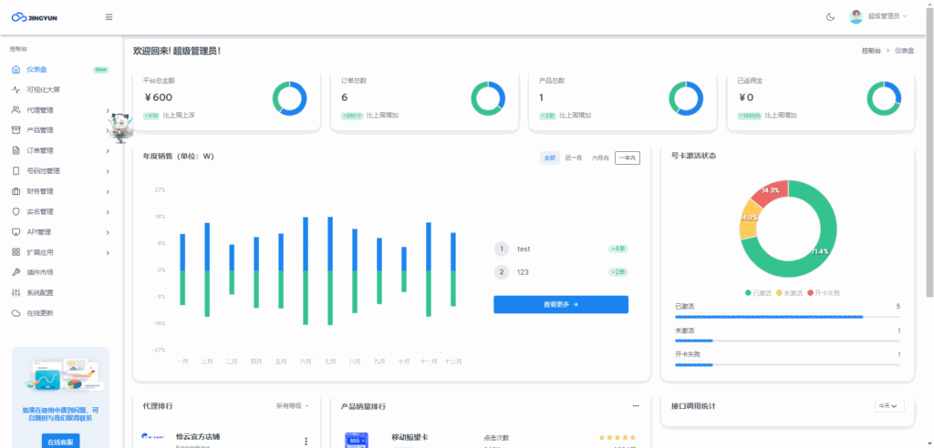 多功能号卡推广分销管理系统 流量卡推广分销网站源码插图1