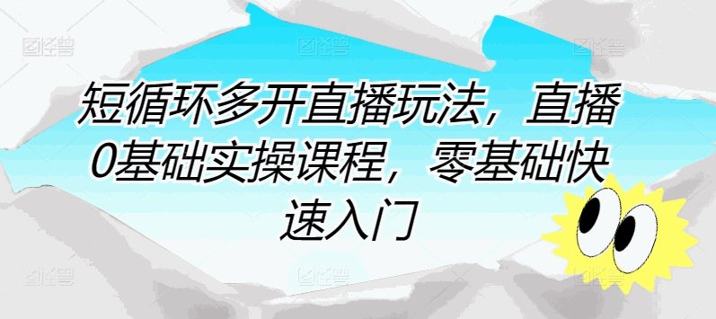 短循环多开直播玩法，直播0基础实操课程，零基础快速入门-各种盘口搭建,软件开发,维护,定制