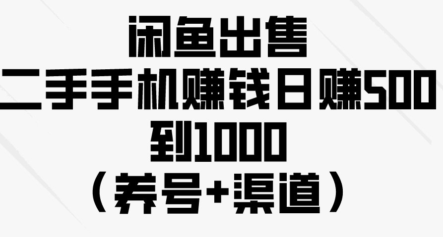 咸鱼出嘼二手手机 对新手非常友好（养号+渠道）-各种盘口搭建,软件开发,维护,定制
