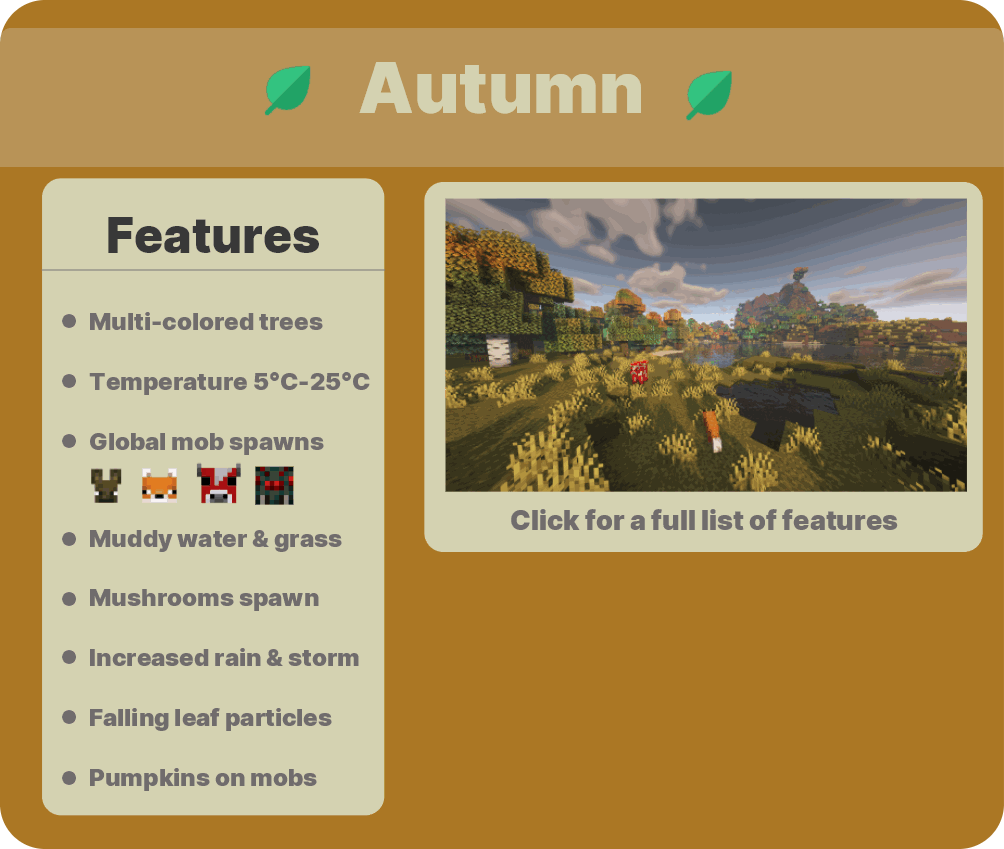 现实季节 |1.16.3-1.20.6 |Minecraft世界中的季节 |有温度和日历！10.9.0插图6