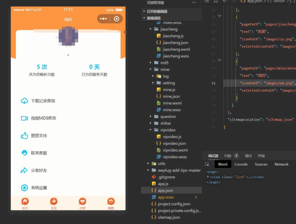 最新版本的橙色前端微信去水印小程序源码插图3