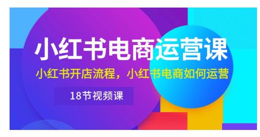 小红书·电商运营课：小红书开店流程，小红书电商如何运营（18节视频课）-各种盘口搭建,软件开发,维护,定制