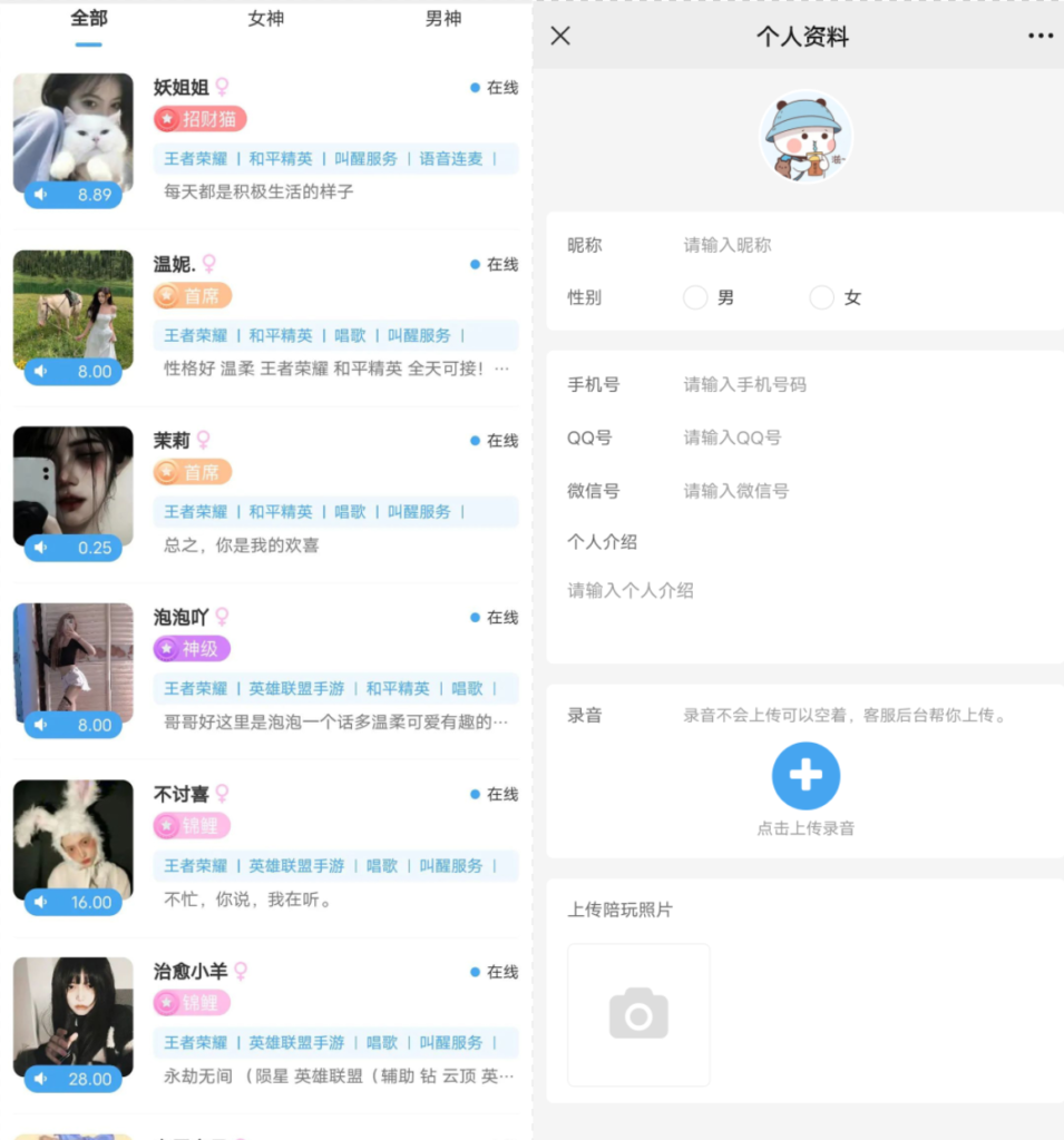 游戏陪玩系统 语音聊天系统商业版源码2.0版 附教程插图2