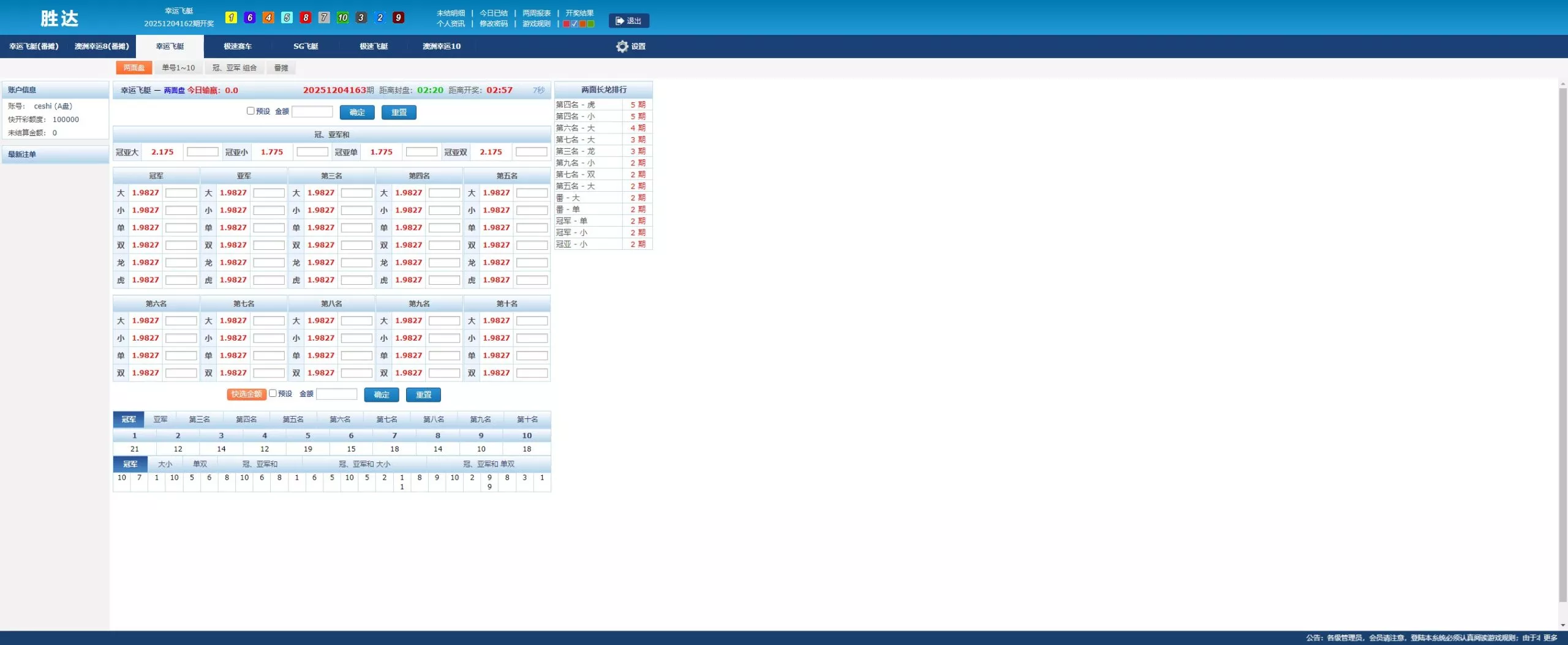 【NET版本SG138】多彩种带番摊+多平台管理+可独立分配+智能控杀插图3