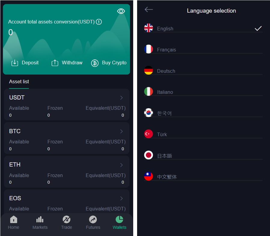 【黑色UI】8国多语言交易所源码+币币+秒合约+矿机+申购+多功能系统插图2