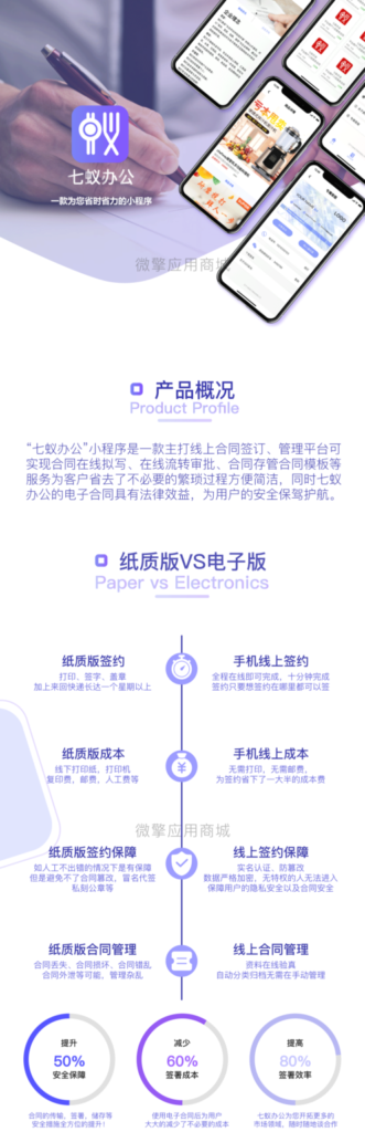 【七蚁电子合同小程序v1.1.8】线上合同签订+七蚁办公小程序-各种盘口搭建,软件开发,维护,定制