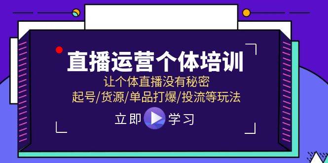 直播运营个体培训，让个体直播没有秘密，起号/货源/单品打爆/投流等玩法-各种盘口搭建,软件开发,维护,定制
