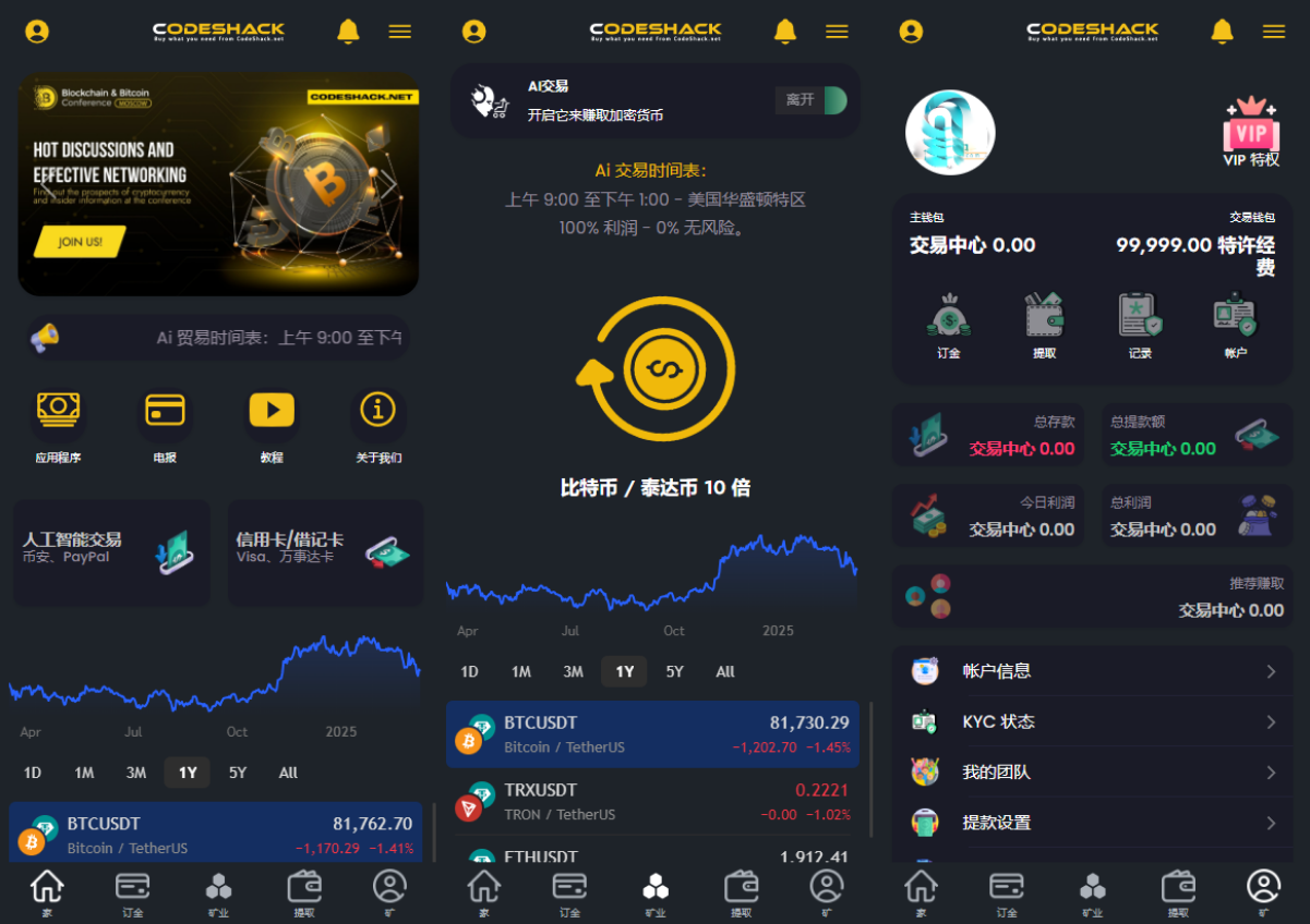 AI量化交易投资源码 海外版区块链理财交易所源码-各种盘口搭建,软件开发,维护,定制