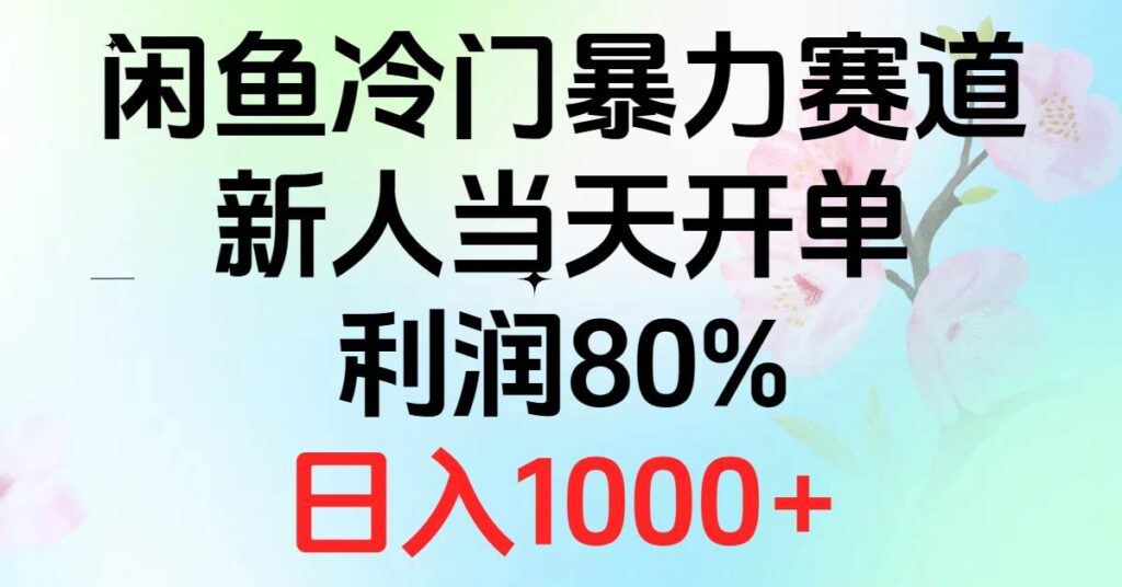 2024闲鱼冷门暴力赛道，新人当天开单，利润80%，日入1000+-各种盘口搭建,软件开发,维护,定制