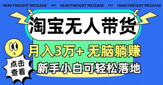 淘宝无人带货3.0高收益玩法，月入3万+，无脑躺赚，新手小白可落地实操-各种盘口搭建,软件开发,维护,定制