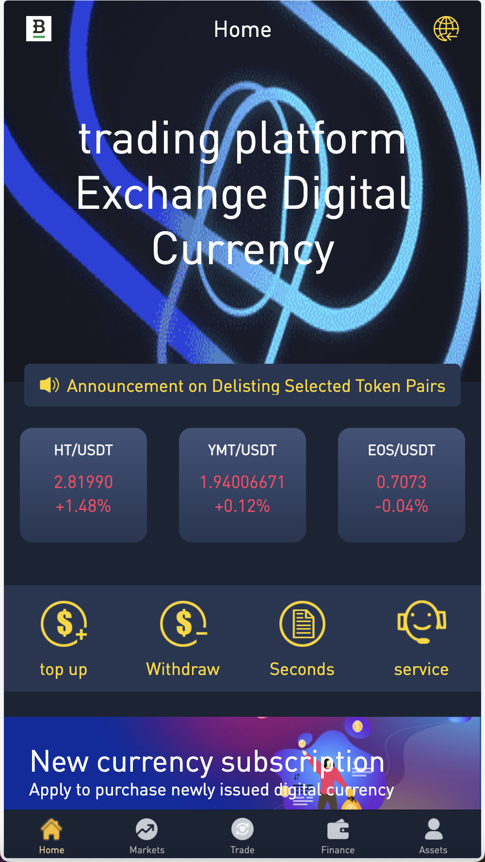 Crypto多语言交易所/前端uniapp纯源码/秒合约交易+期权交易+合约交易+币币交易+杠杆交易+新币申购+挖矿锁仓+NFT盲盒+双币理财-各种盘口搭建,软件开发,维护,定制