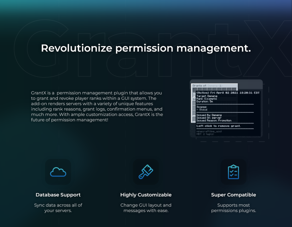 ☄️ GrantX ~ 彻底改变权限管理 （/grant， /grants） ☄️ 2.5.5-各种盘口搭建,软件开发,维护,定制