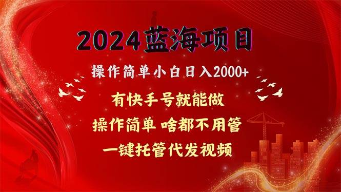 2024蓝海项目，网盘拉新，操作简单小白日入2000+，一键托管代发视频，啥都不用管，有快手号躺赚-各种盘口搭建,软件开发,维护,定制