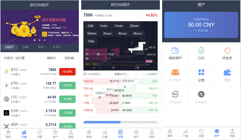 【最新完美运营版】价值1500元的区块链|虚拟数字货币交易所|BTC|OTC|币币交易|带充值区块链交易所 附视频教程-各种盘口搭建,软件开发,维护,定制