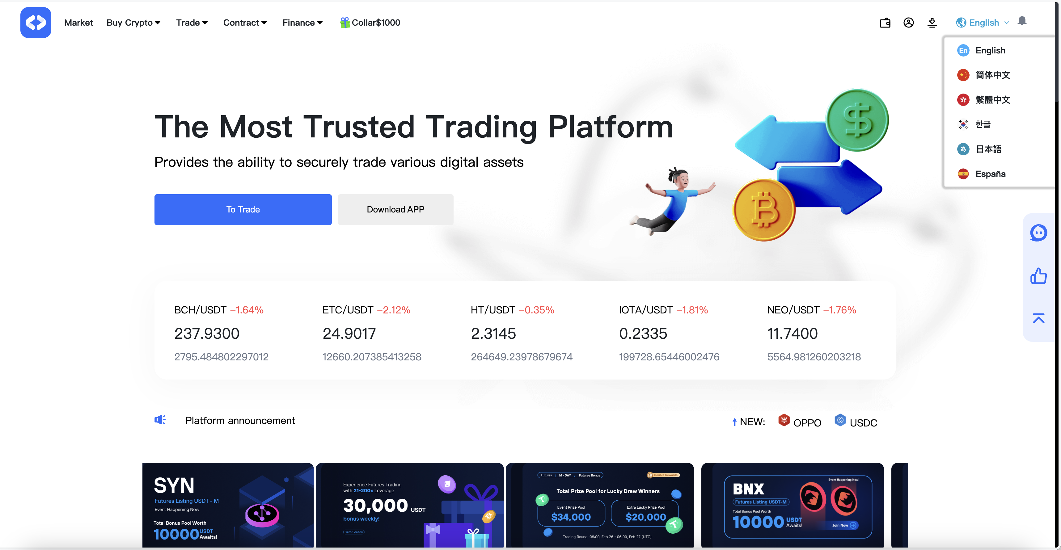 OKBit多语言交易所/前端vue纯源码/合约交易+锁仓挖矿+期权交易+币币交易+新币申购+NFT盲盒+平台币行情控制+双币理财+平台币发行+机器人插图24
