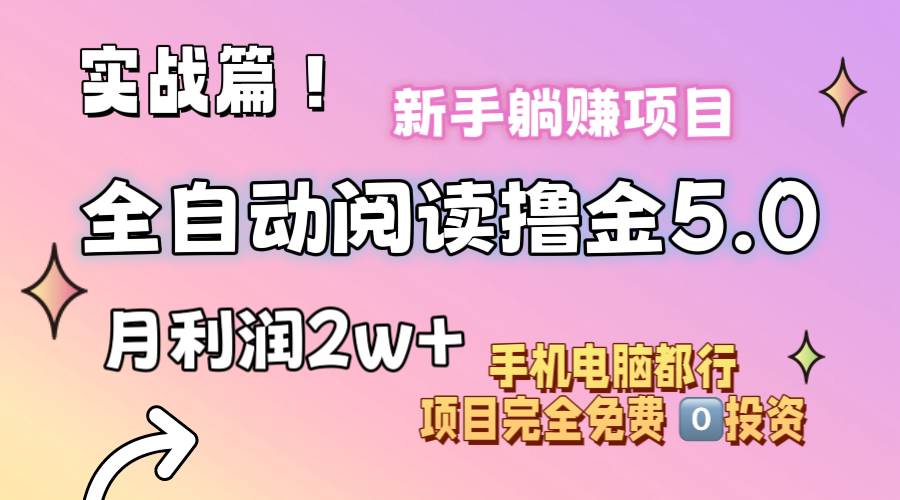 小说全自动阅读撸金5.0 操作简单 可批量操作 零门槛！小白无脑上手月入2w+-各种盘口搭建,软件开发,维护,定制