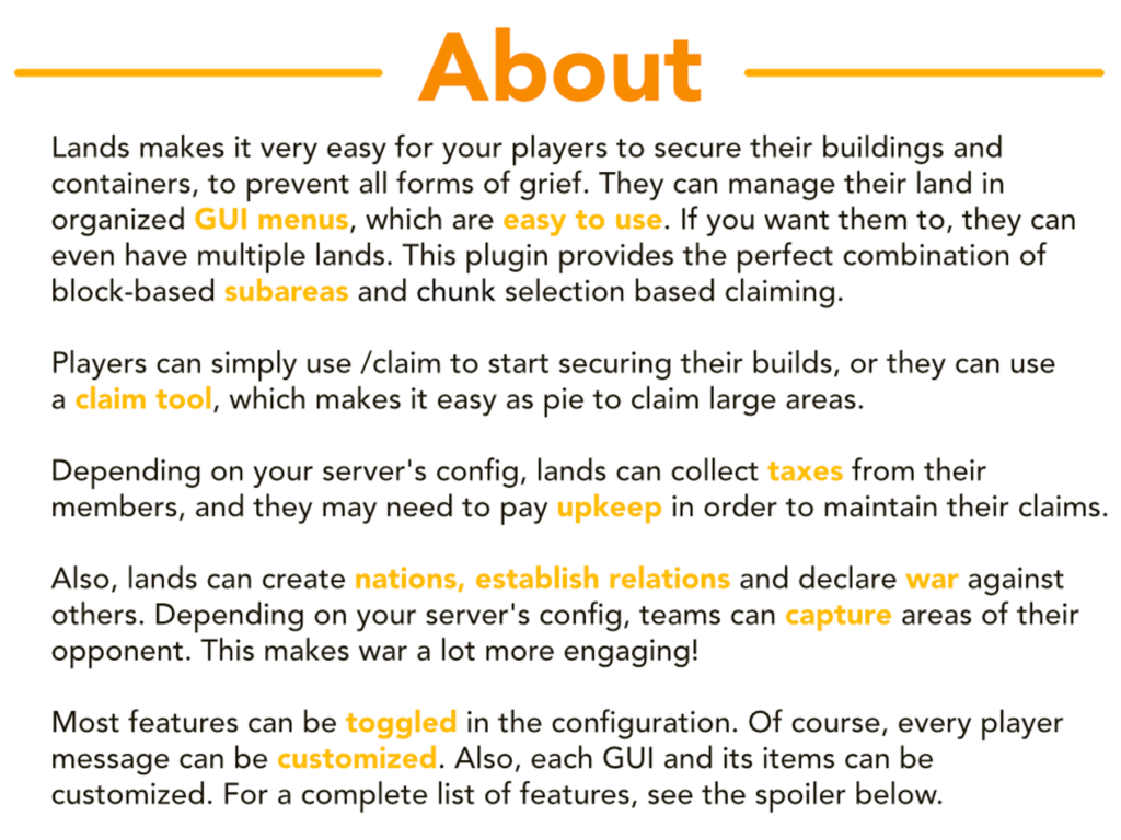土地 ⭕ 土地索赔插件 ✅ 悲伤预防保护 GUI 管理 国家战争 – 1.21 支持 7.8.4插图1