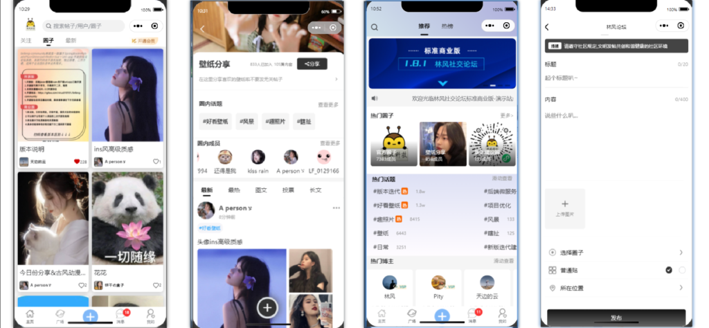 最新社交论坛交友发帖系统源码 前后端分离 H5、微信小程序、APP端-各种盘口搭建,软件开发,维护,定制