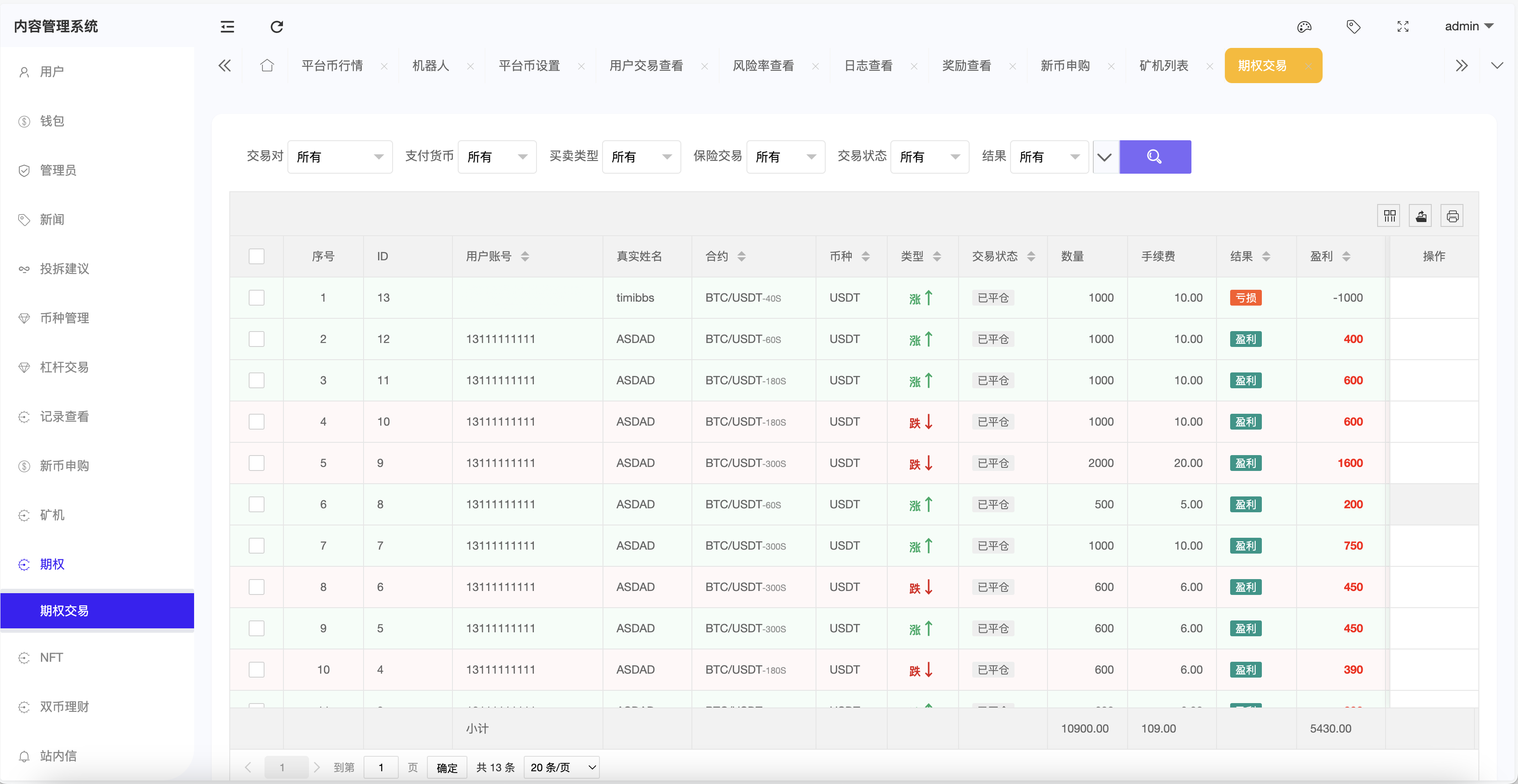 OKBit多语言交易所/前端vue纯源码/合约交易+锁仓挖矿+期权交易+币币交易+新币申购+NFT盲盒+平台币行情控制+双币理财+平台币发行+机器人插图32