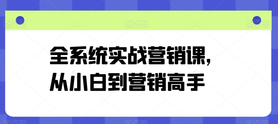 全系统实战营销课，从小白到营销高手-各种盘口搭建,软件开发,维护,定制