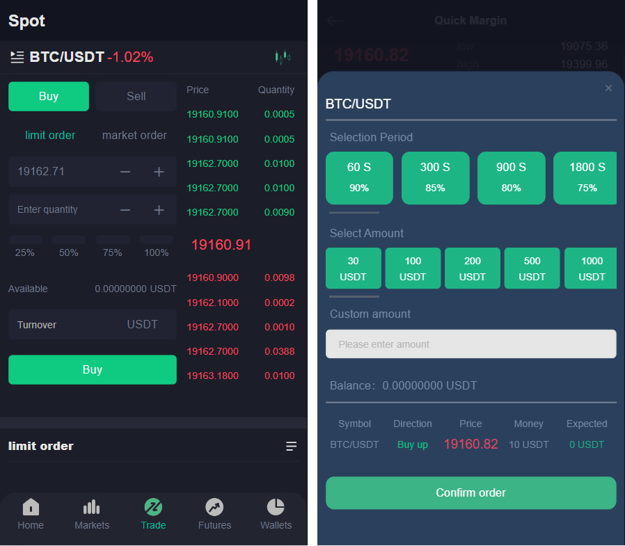 【黑色UI】8国多语言交易所源码+币币+秒合约+矿机+申购+多功能系统插图1