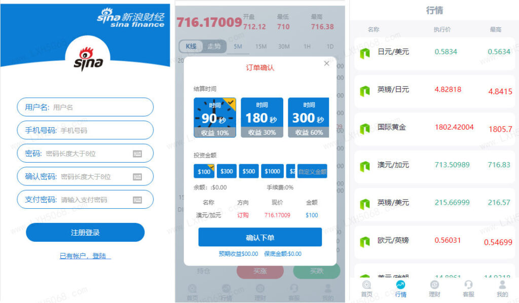 无错版K线全修复带余额宝/带会员等级财经系统源码-各种盘口搭建,软件开发,维护,定制