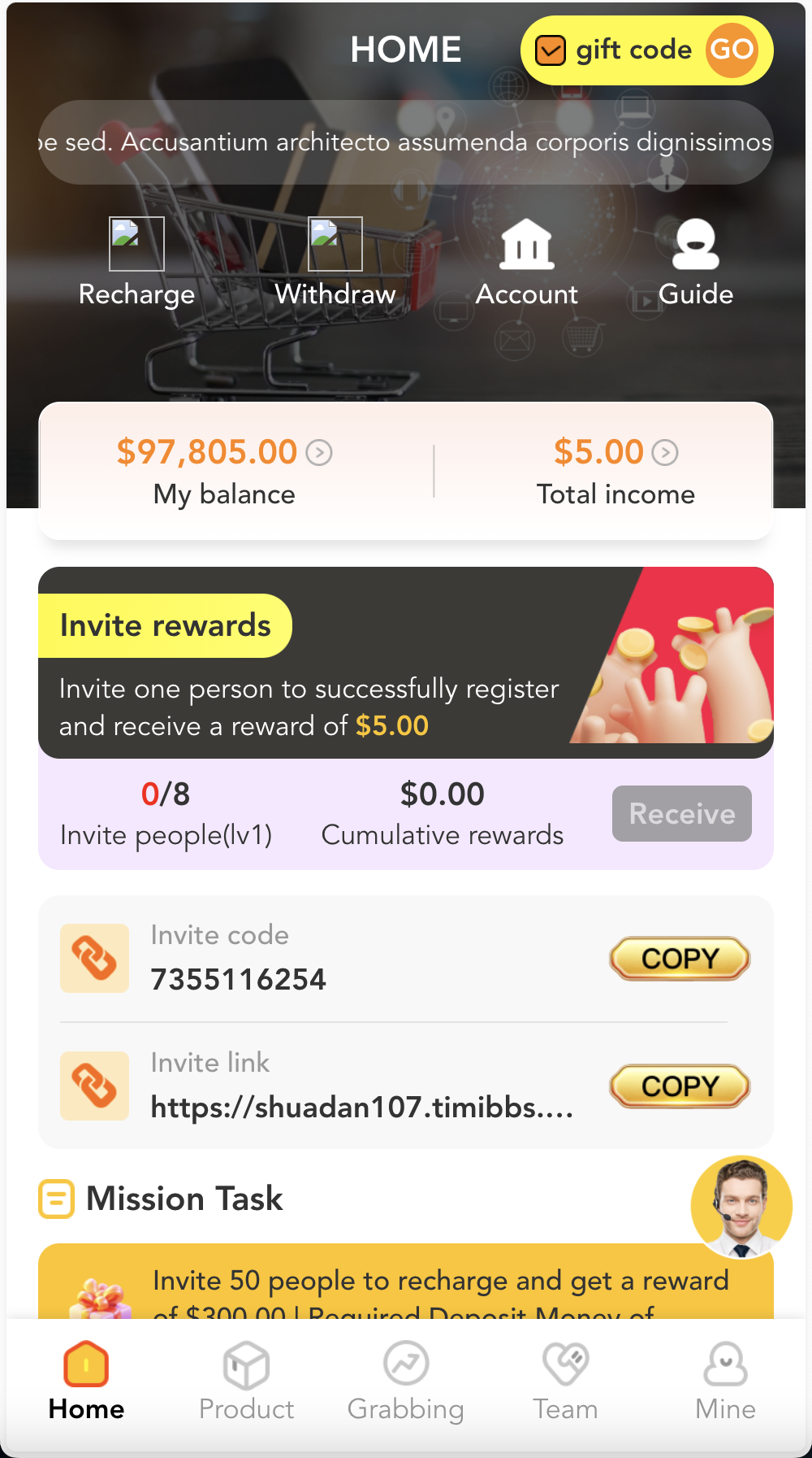 grabVIP超市刷单抢单源码/海外超市商城购物刷单投资理财源码/前端html+后端PHP+搭建教程-各种盘口搭建,软件开发,维护,定制