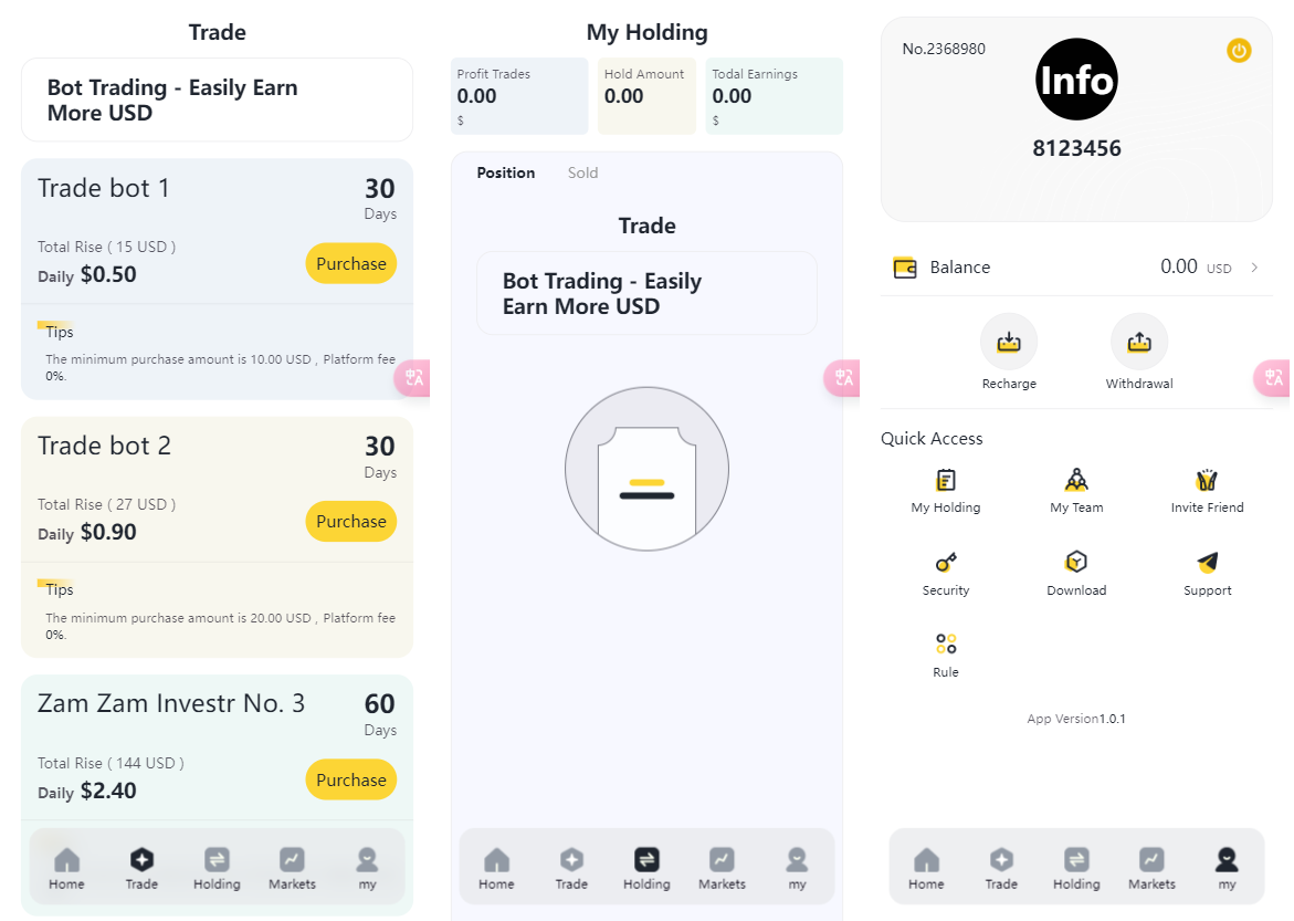 海外版UI精美AI量化区块链系统插图1