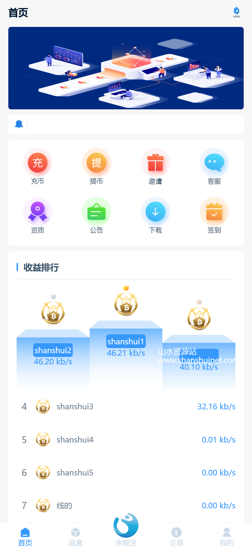 GRC晶盒能源云算力矿机理财系统/区块链云算力矿机/虚拟币交易市场/Grcnyst云算力矿机/余额宝理财/前端html+后端PHP+搭建教程-各种盘口搭建,软件开发,维护,定制