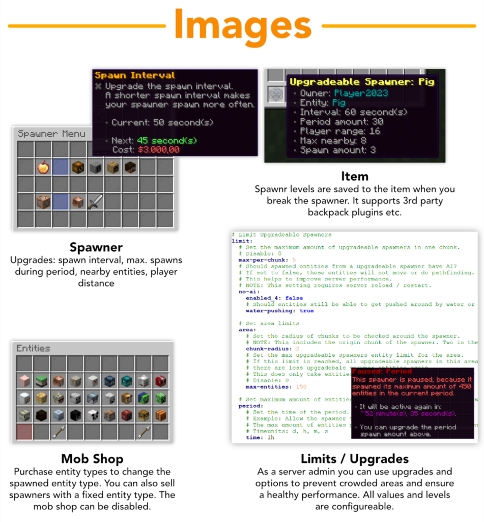 可升级的刷怪⭕笼 刷怪者关卡插件✅实体堆叠，屠夫 – 1.20 支持 4.14.2插图2