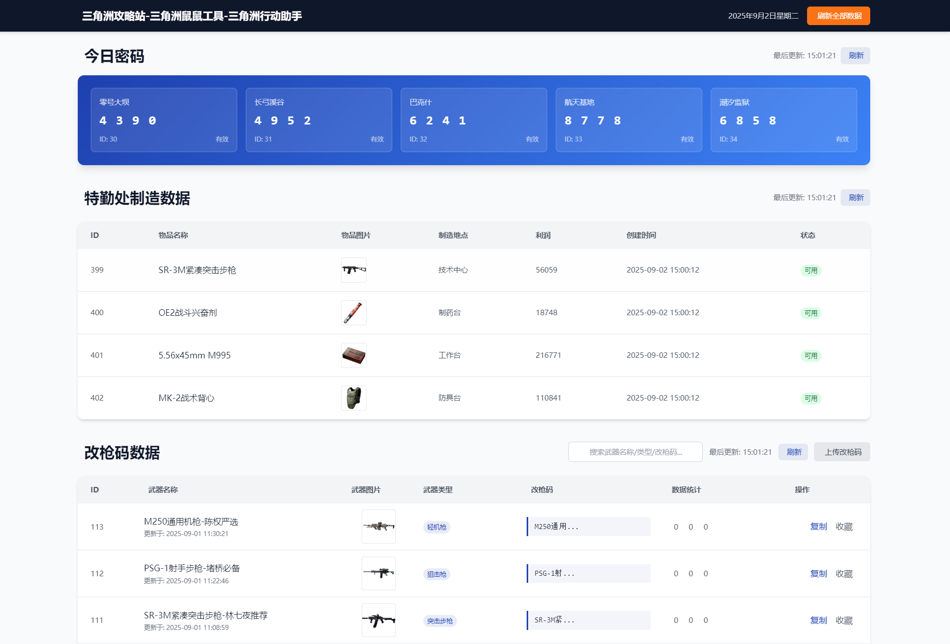 每日密码特勤处制造改枪码分享-各种盘口搭建,软件开发,维护,定制