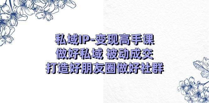 私域IP-变现高手课：做好私域 被动成交，打造好朋友圈做好社群（18节）-各种盘口搭建,软件开发,维护,定制