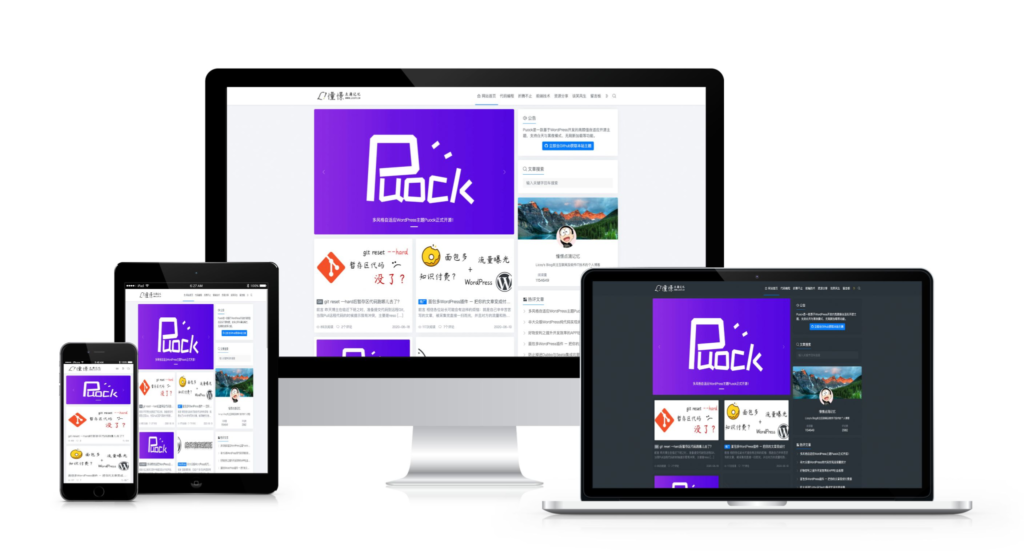 基于WordPress开发的高颜值的自适应Puock主题，支持白天与黑夜模式v2.8.2-各种盘口搭建,软件开发,维护,定制