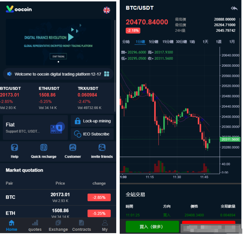 多语言交易所秒合约质押IEO认购-各种盘口搭建,软件开发,维护,定制